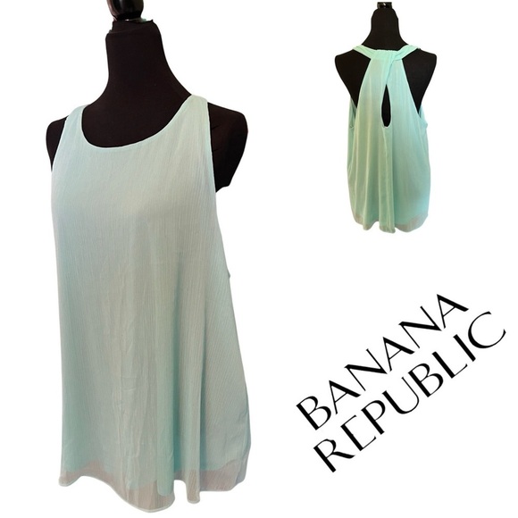 001 -  Mint Banana Republic Sleeveless Twist Front or maybe Back Top ~ XL - Picture 1 of 10